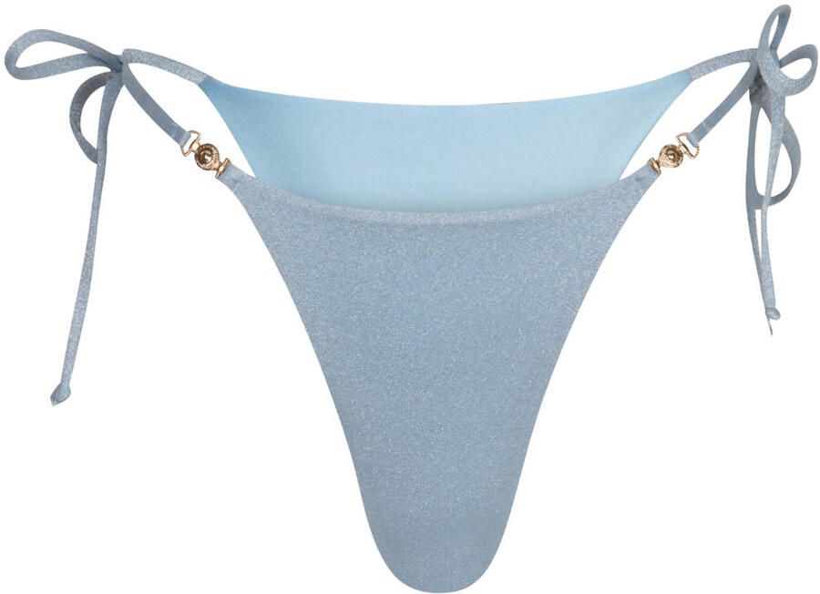 The Lola Club high leg strik bikinibroekje Josey met lurex lichtblauw