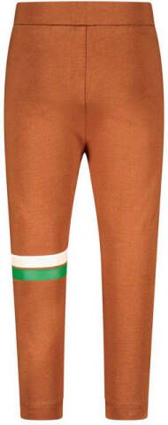 The New Chapter gestreepte regular fit unisex broek bruin