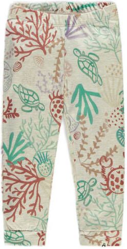 The New Chapter regular fit broek van biologisch katoen ecru groen bruin