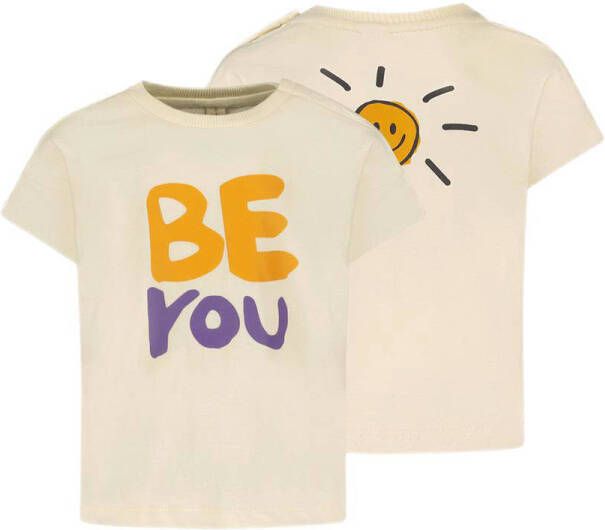 The New Chapter T-shirt met printopdruk ecru