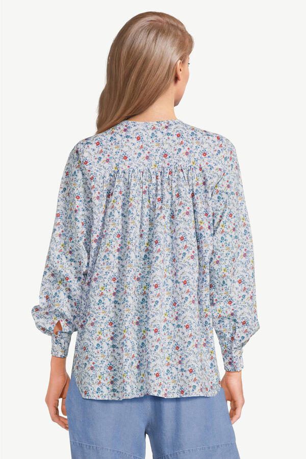 The New Society gebloemde blouse lichtblauw - Foto 3