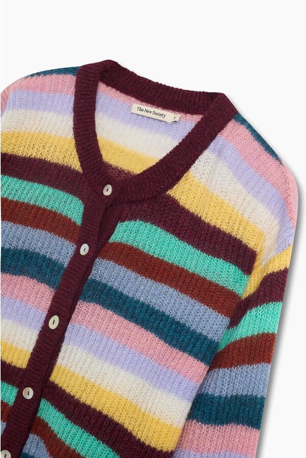 The New Society mohair gebreid gestreept vest meerkleurig - Foto 2