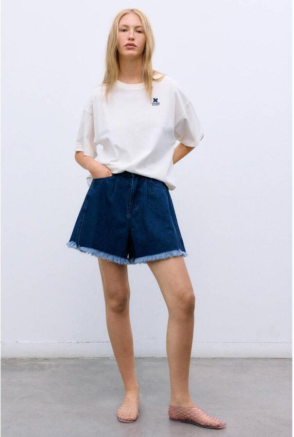 The New Society relaxed high waist denim short dark blue denim - Foto 2