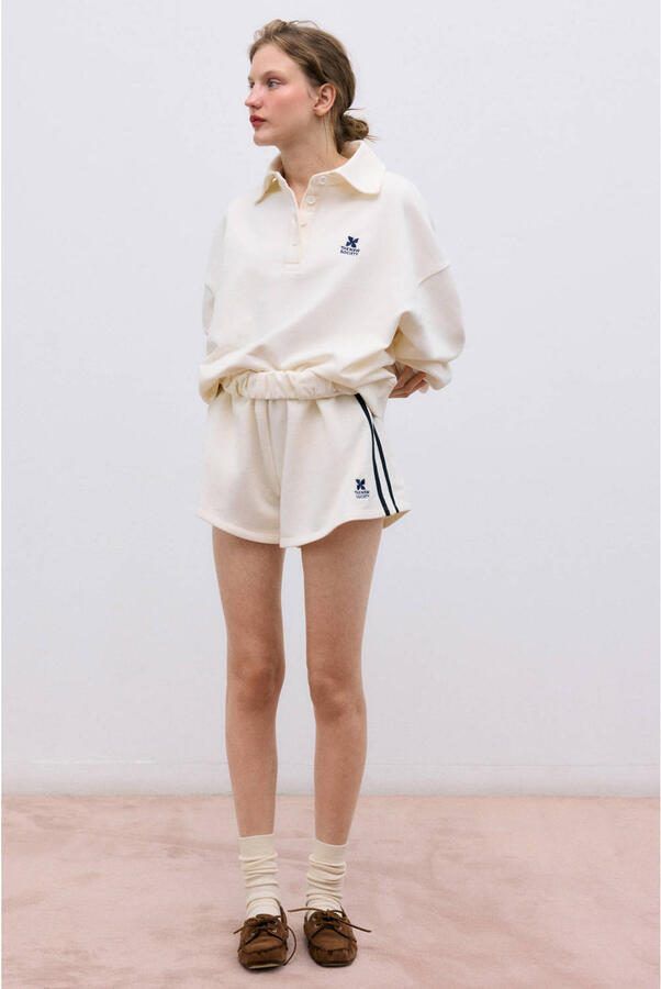 The New Society relaxed high waist gestreepte sweatshort