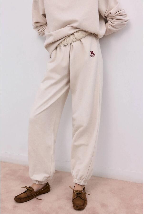 The New Society relaxed regular waist broek ecru