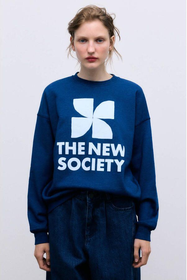 The New Society sweater donkerblauw