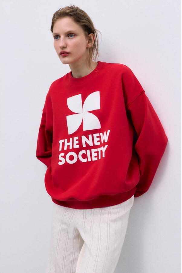 The New Society sweater rood