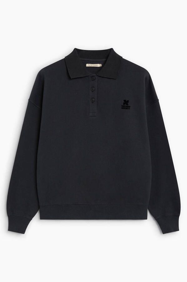 The New Society top met logo zwart