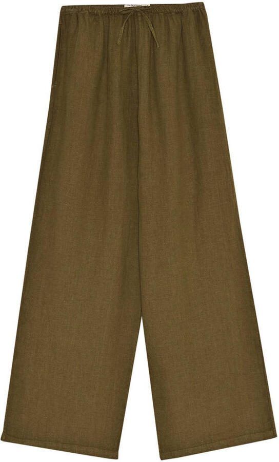 The New Society wide leg regular waist broek met linnen - Foto 2