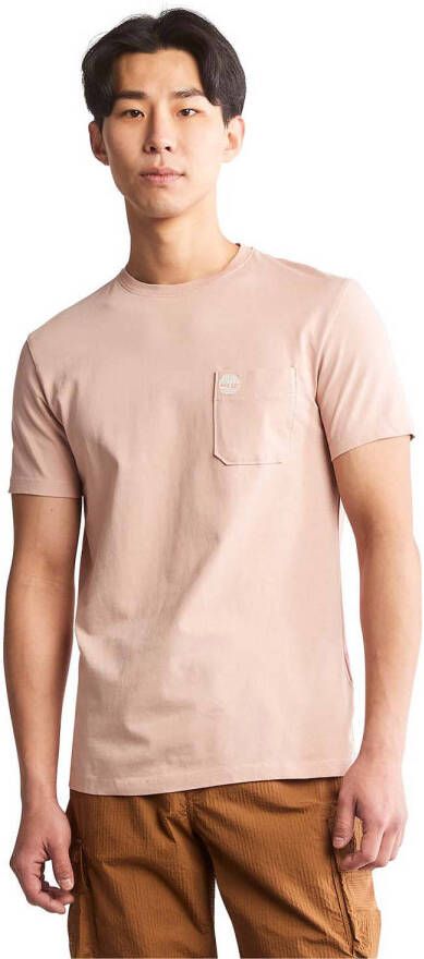 Timberland slim fit T-shirt van biologisch katoen oudroze