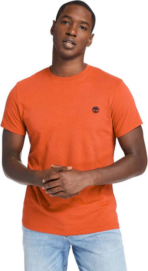 Timberland T-shirt van biologisch katoen oranje