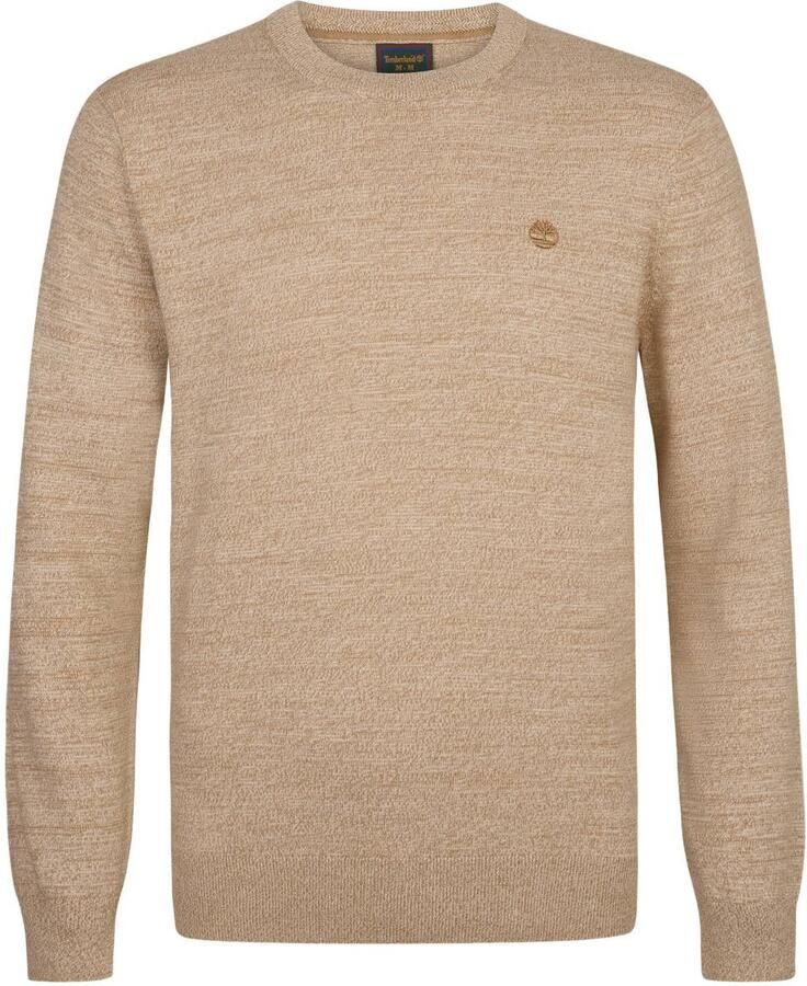 Timberland katoenen regular fit gebreide trui met borduursels beige