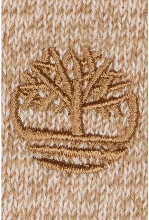 Timberland katoenen regular fit gebreide trui met borduursels beige - Foto 2