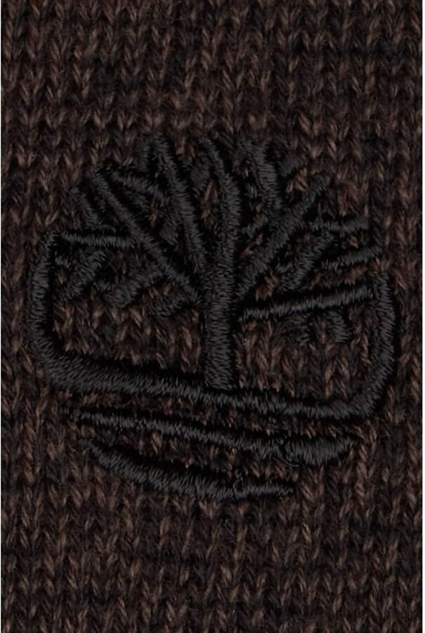 Timberland katoenen regular fit gebreide trui met borduursels bruin - Foto 2