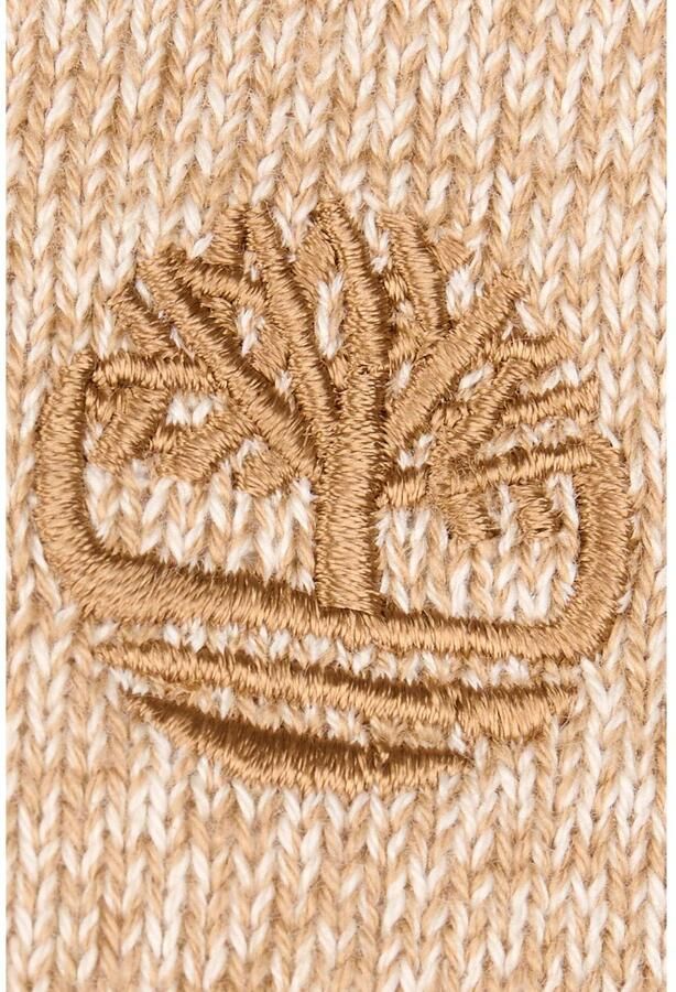 Timberland katoenen regular fit gemêleerde gebreide trui beige - Foto 2