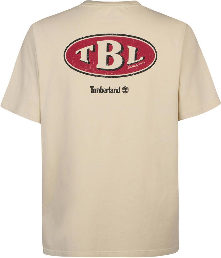 Timberland regular T-shirt met backprint beige