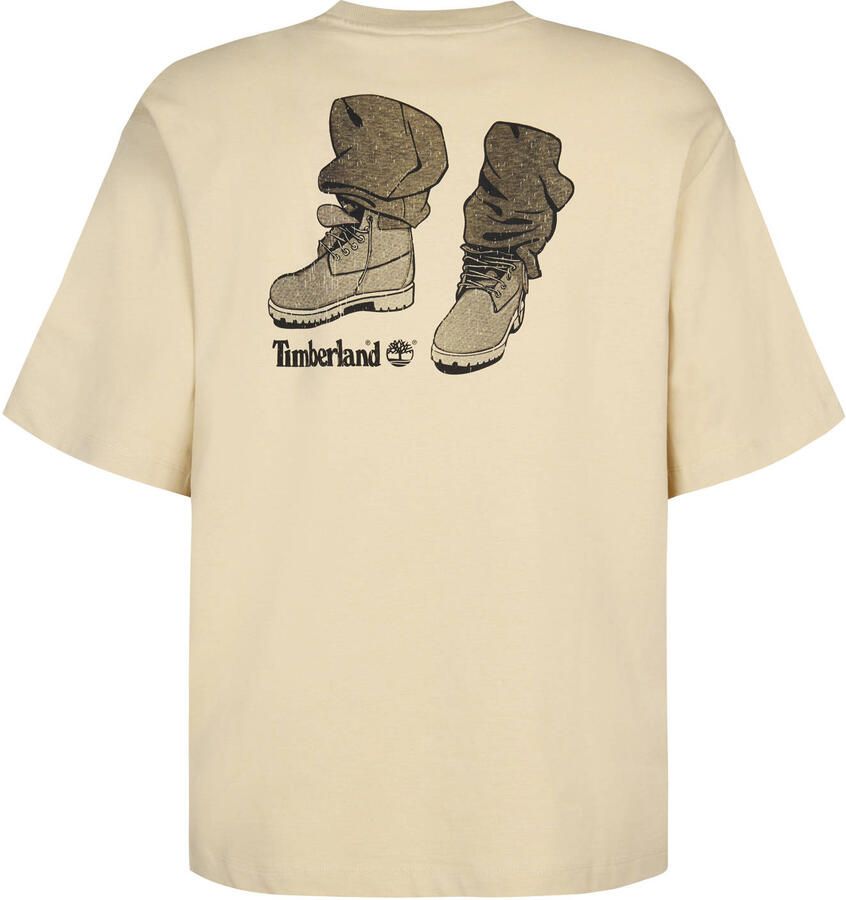 Timberland regular T-shirt met backprint beige