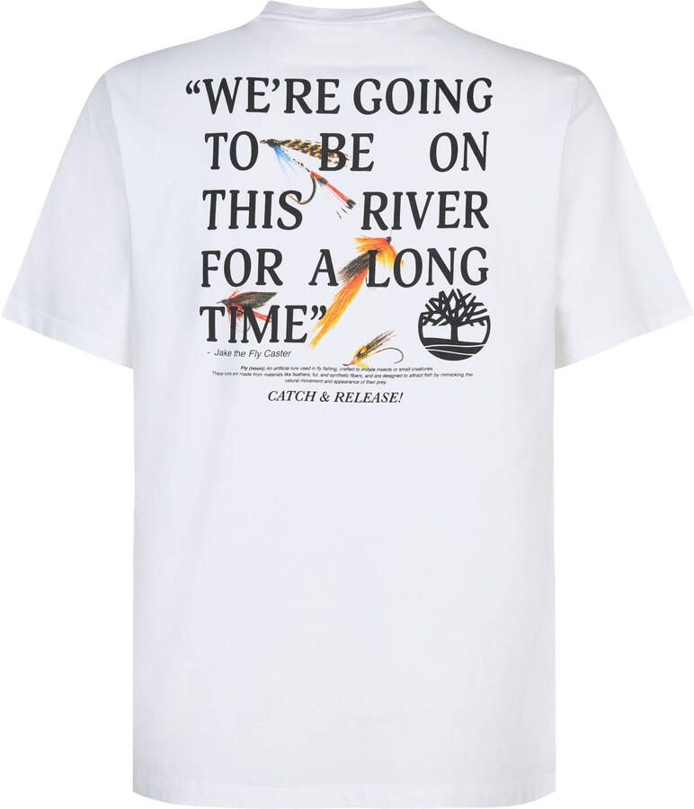 Timberland regular T-shirt met backprint wit - Foto 2