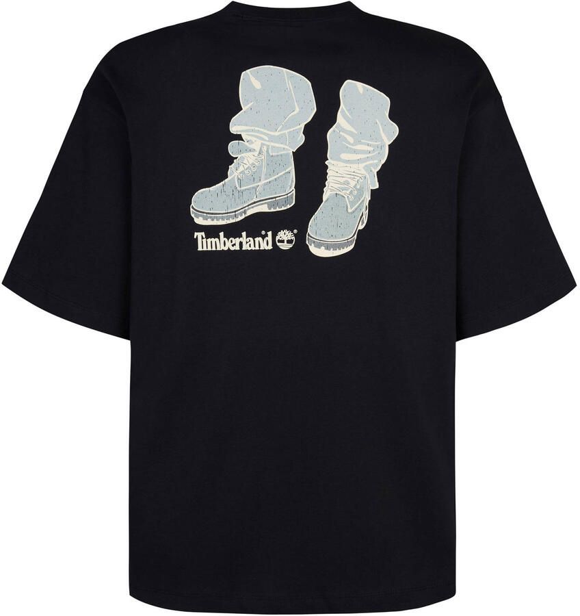 Timberland regular T-shirt met backprint zwart