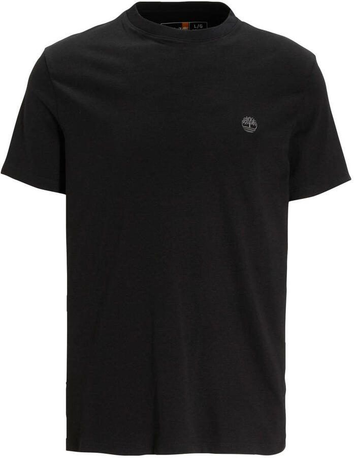 Timberland slim fit T-shirt met logo zwart