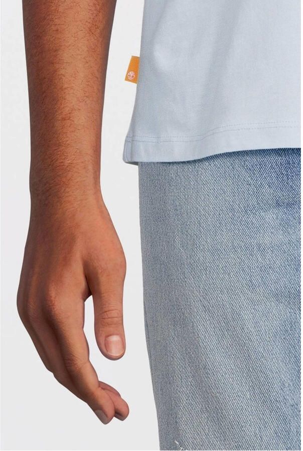 Timberland slim fit T-shirt van katoen lichtblauw - Foto 2