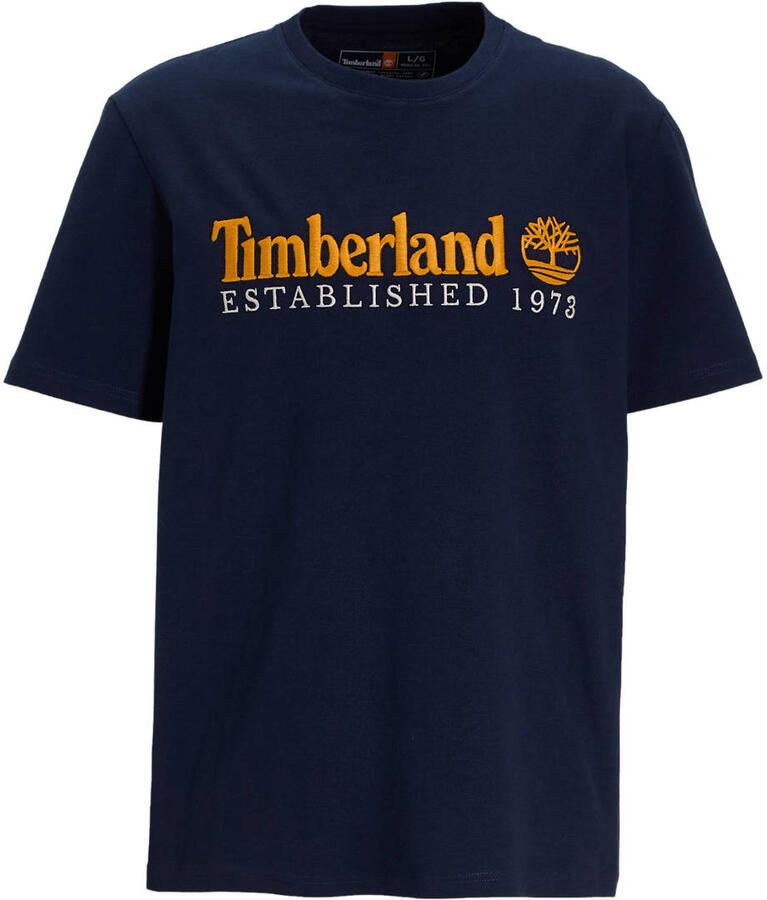 Timberland T-shirt met logo blauw