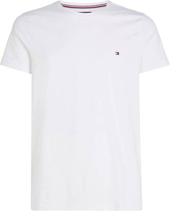 TOMMY HILFIGER Heren Polo's & T-shirts Core Stretch Slim C-neck Wit