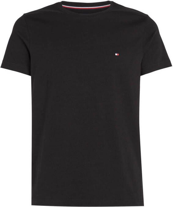Tommy Hilfiger slim fit T-shirt met logo zwart