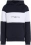 Tommy Hilfiger hoodie ESSENTIAL donkerblauw wit Sweater Jongens Sweat (duurzaam) Capuchon 110 - Thumbnail 1