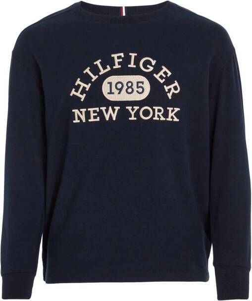 Tommy Hilfiger sweater met printopdruk navy Blauw Printopdruk 104
