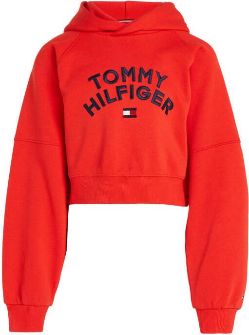 Tommy Hilfiger hoodie met logo felrood Sweater Meisjes Sweat (duurzaam) Capuchon 140