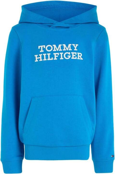 Tommy Hilfiger hoodie met logo aquablauw