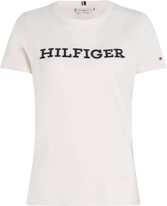 Tommy Hilfiger Assepoester T-shirt met logo wit