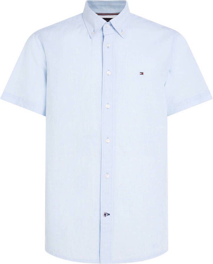Tommy Hilfiger Big & Tall regular fit overhemd Plus Size met linnen cloudy blue
