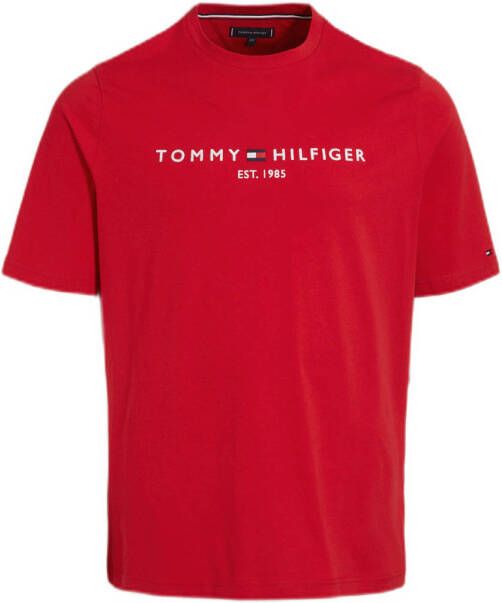 Tommy Hilfiger Big & Tall T-shirt Plus Size met logo primary red