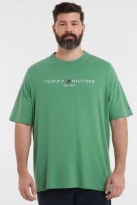 Tommy Hilfiger Big & Tall T-shirt Plus Size van biologisch katoen central green