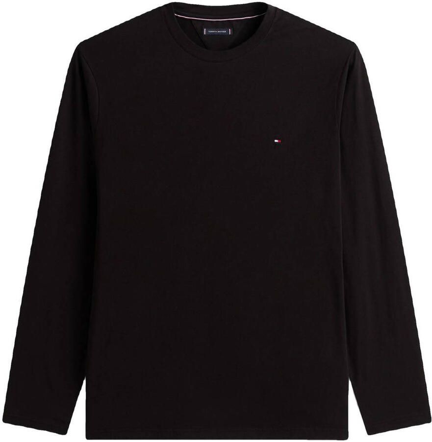 Tommy Hilfiger Longsleeve BT-STRETCH SLIM FIT TEE-B met ronde hals en logo effen casual slim fit katoenmix ronde hals grote maten - Foto 1