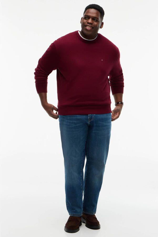Tommy Hilfiger Big & Tall Plus Size regular fit gebreide trui met kasjmier burgundy - Foto 2