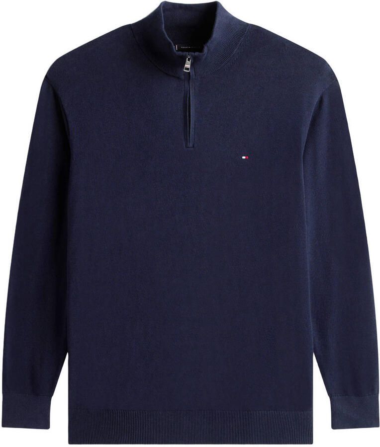 Tommy Hilfiger Big & Tall Plus Size regular fit gebreide trui met kasjmier donkerblauw