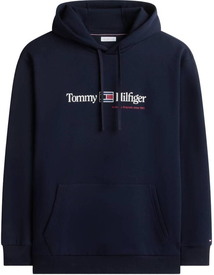 Tommy Hilfiger Big & Tall Plus Size regular fit hoodie met logo navy blue