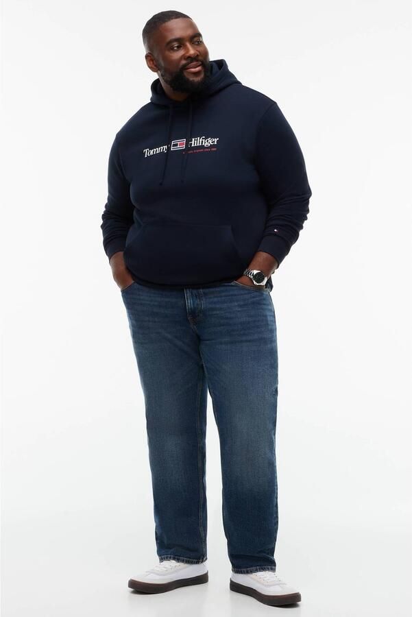 Tommy Hilfiger Big & Tall Plus Size regular fit hoodie met logo navy blue - Foto 2