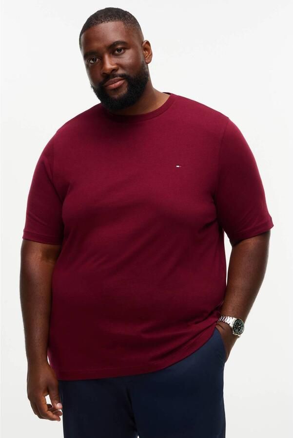 Tommy Hilfiger Big & Tall Plus Size regular fit T-shirt donkerrood - Foto 3