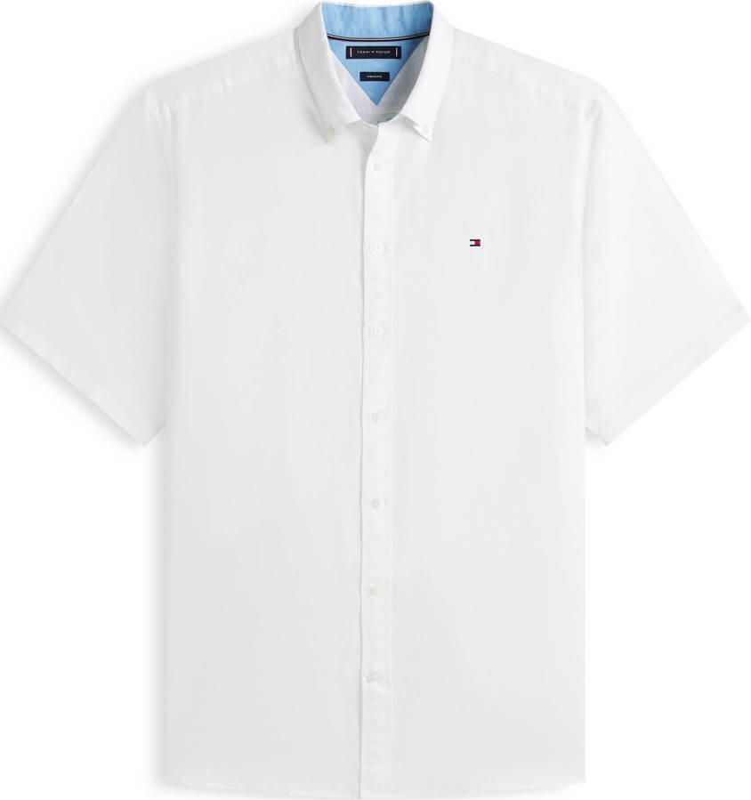 Tommy Hilfiger Big & Tall regular casual overhemd met linnen wit