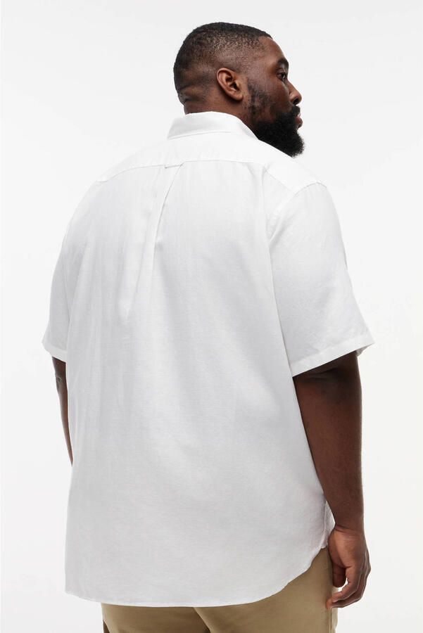 Tommy Hilfiger Big & Tall regular casual overhemd met linnen wit - Foto 3