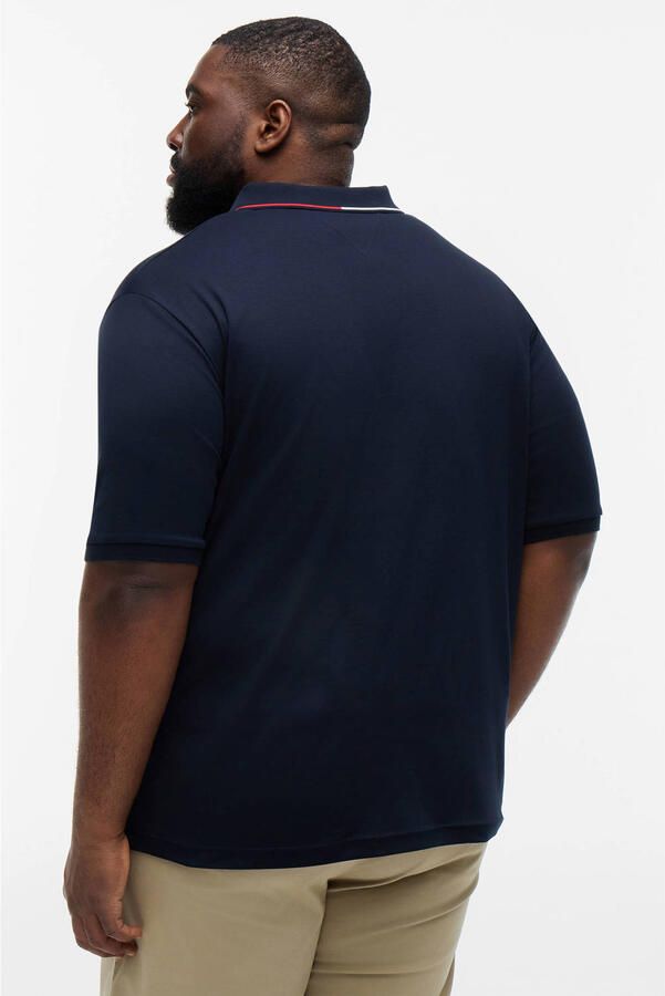 Tommy Hilfiger Big & Tall regular fit polo Plus Size donkerblauw - Foto 3