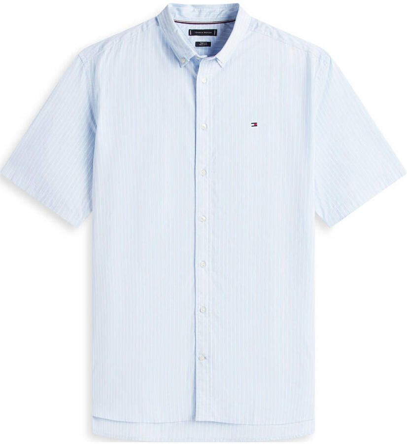 Tommy Hilfiger Big & Tall regular gestreept casual overhemd lichtblauw