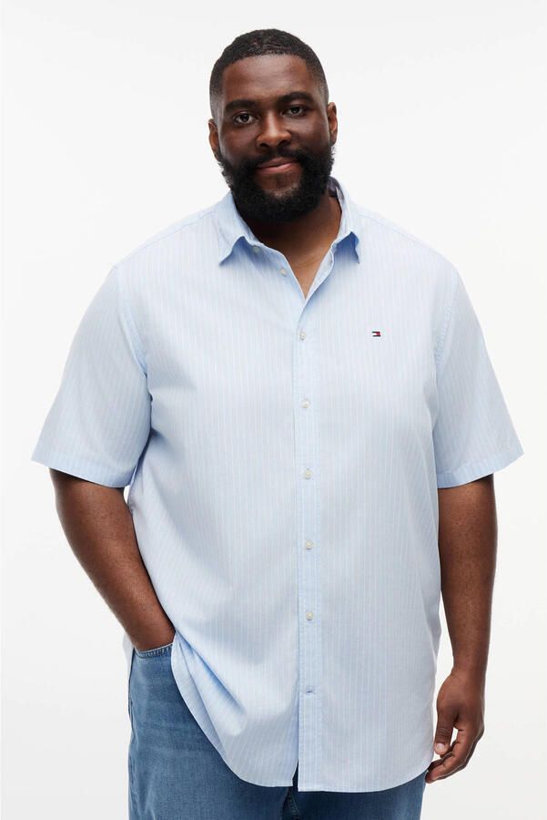 Tommy Hilfiger Big & Tall regular gestreept casual overhemd lichtblauw - Foto 2