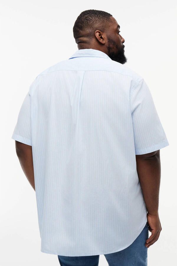 Tommy Hilfiger Big & Tall regular gestreept casual overhemd lichtblauw - Foto 3