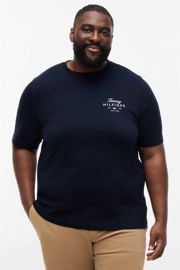 Tommy Hilfiger Big & Tall regular T-shirt donkerblauw - Foto 3