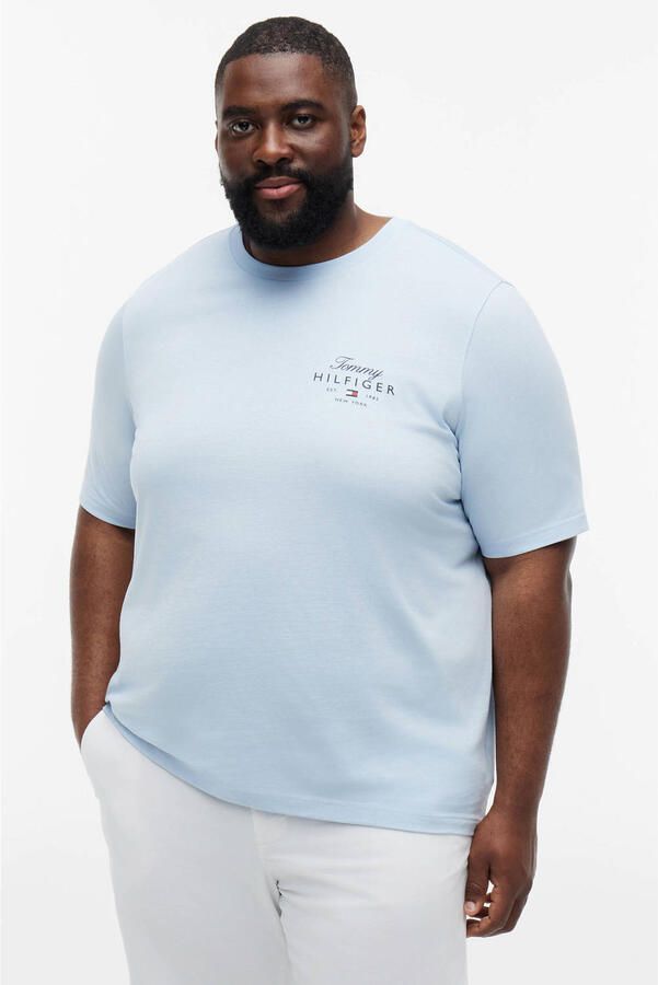 Tommy Hilfiger Big & Tall regular T-shirt lichtblauw - Foto 3